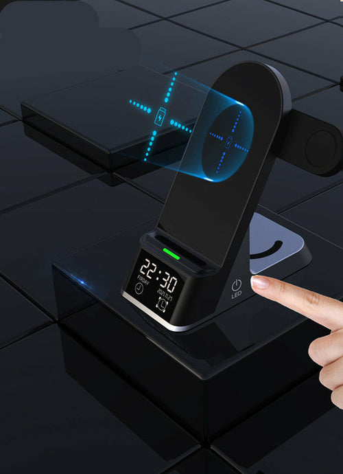 Multifunctional Wireless Charging Stand with Alarm Clock