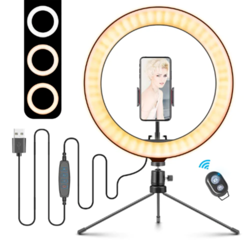 10" Table Top Selfie LED Circle Lamp