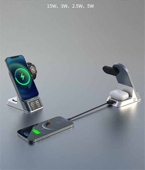 Multifunctional Wireless Charging Stand with Alarm Clock